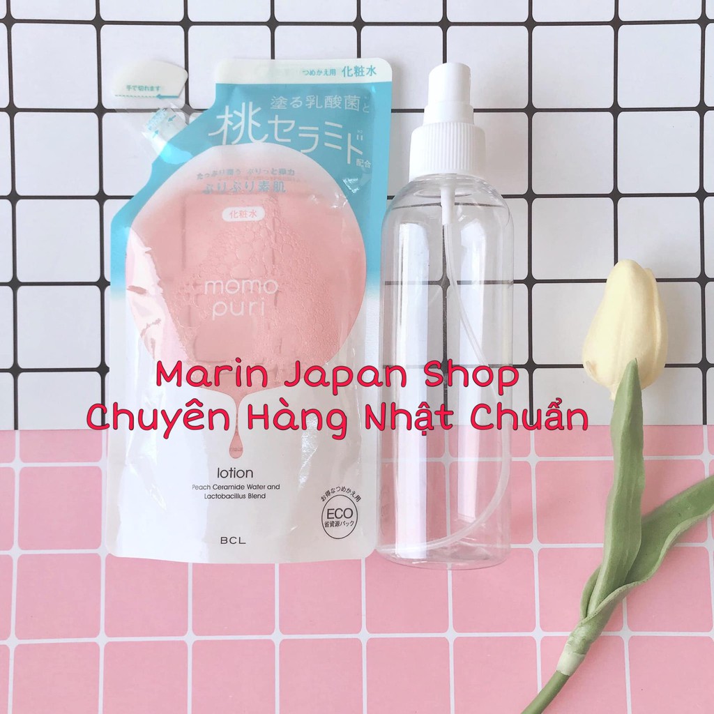 (Chuẩn Nhật Bản) Nước hoa hồng chiết xuất đào tiên Momo puri Nhật Bản 200ml