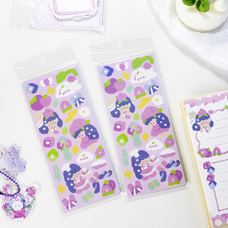 Bộ 12 Tấm Sticker Họa Tiết Hoạt Hình Lấp Lánh Để Trang Trí DIY