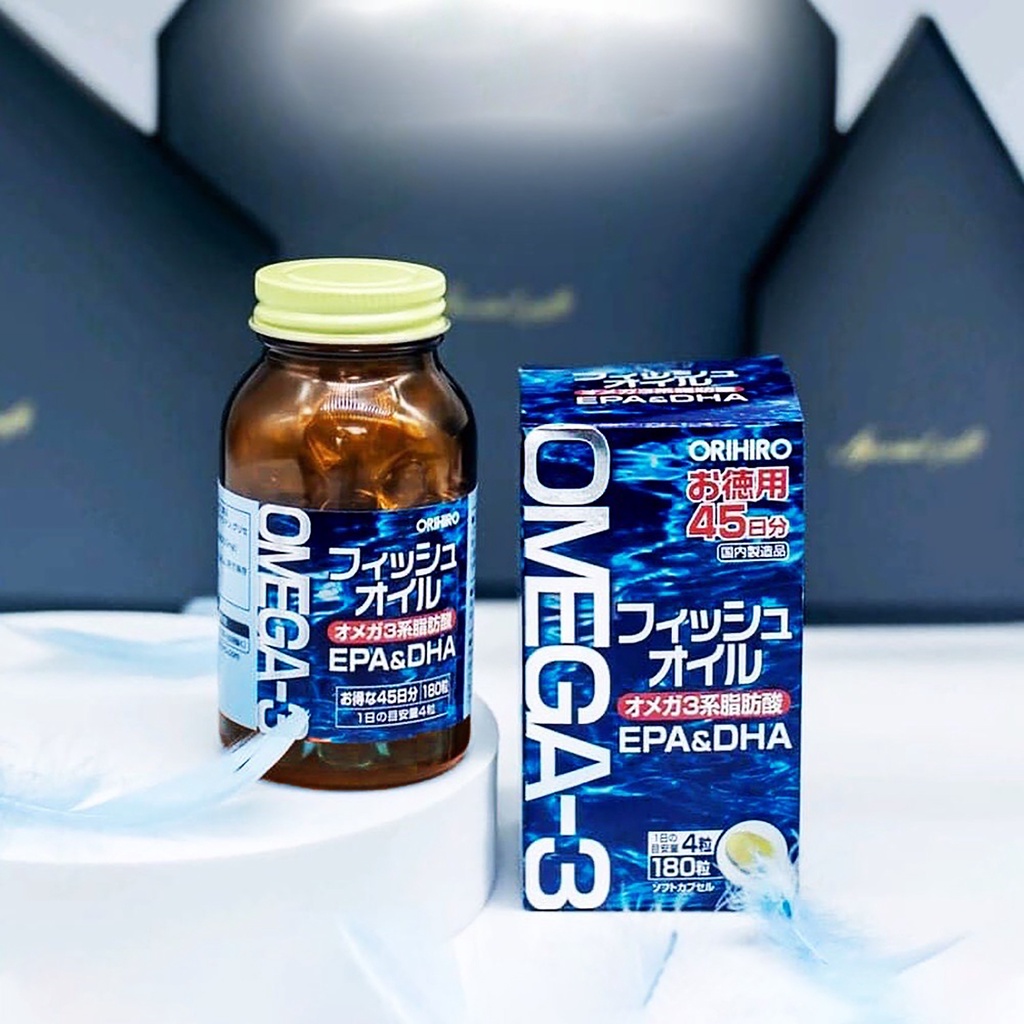 Viên uống dầu cá Omega-3 hỗ trợ tim mạch Orihiro Nhật Bản 180 viên