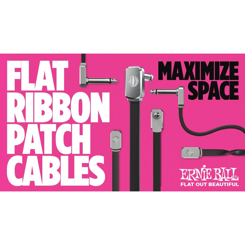Cáp tín hiệu nối pedal guitar Ernie Ball Flat Ribbon Patch Cable