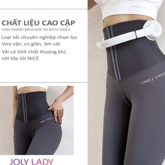 Quần legging latex có móc cài eo, giảm eo tạo dáng, mặc tập gym, định hình vóc dáng JoLy LaDy