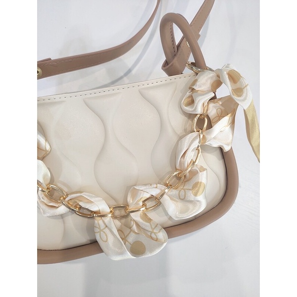 Túi xách đeo vai hình vuông phối dây xích thời trang mùa hè 2022 cho nữ