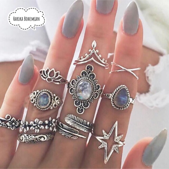 💍 Set nhẫn Boho 11 chiếc 💍