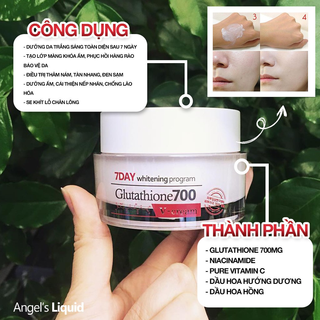 [ HOT ] Kem Dưỡng Trắng Huyết Thanh Angel's Liquid 7 Days Whitening Program V Glutathione 700 50ml