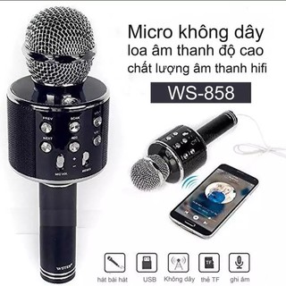 Micro karaoke kèm loa đa năng WS 858 siêu rẻ