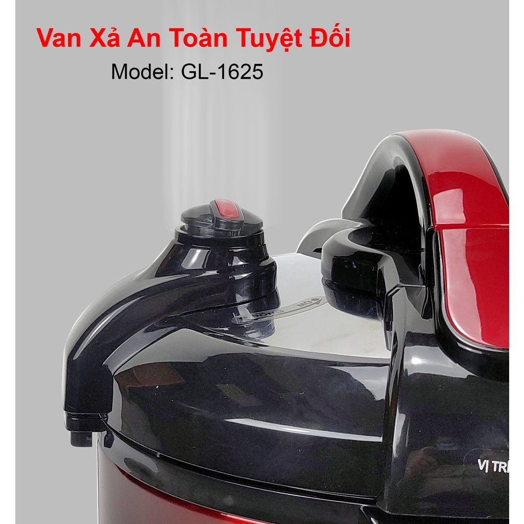 Nồi Áp Suất Đa Năng Gali Gl-1625 1000w 6 Lít Cao Cấp Nhập Khẩu Hàng Chính Hãng Tem CR