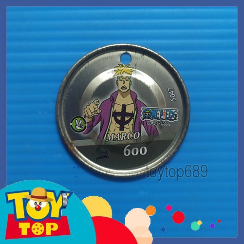 Thẻ Toonies One Piece đồng xu bí ẩn hải trình màu bạc tròn lỗ bản 2nd vênh xước trầy nhẹ 2