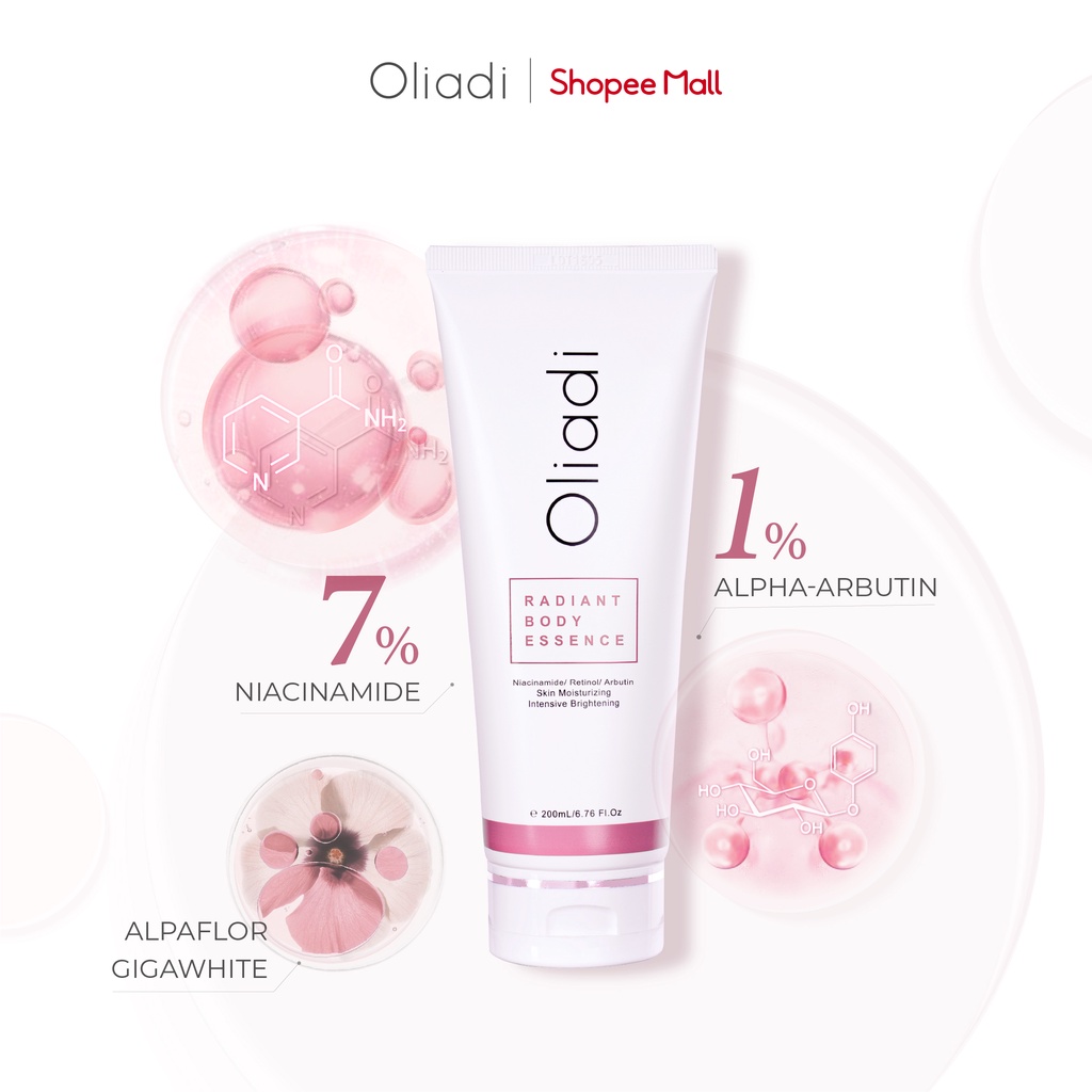 Tinh chất dưỡng thể trắng da Oliadi - Radiant Body Essence 200ml