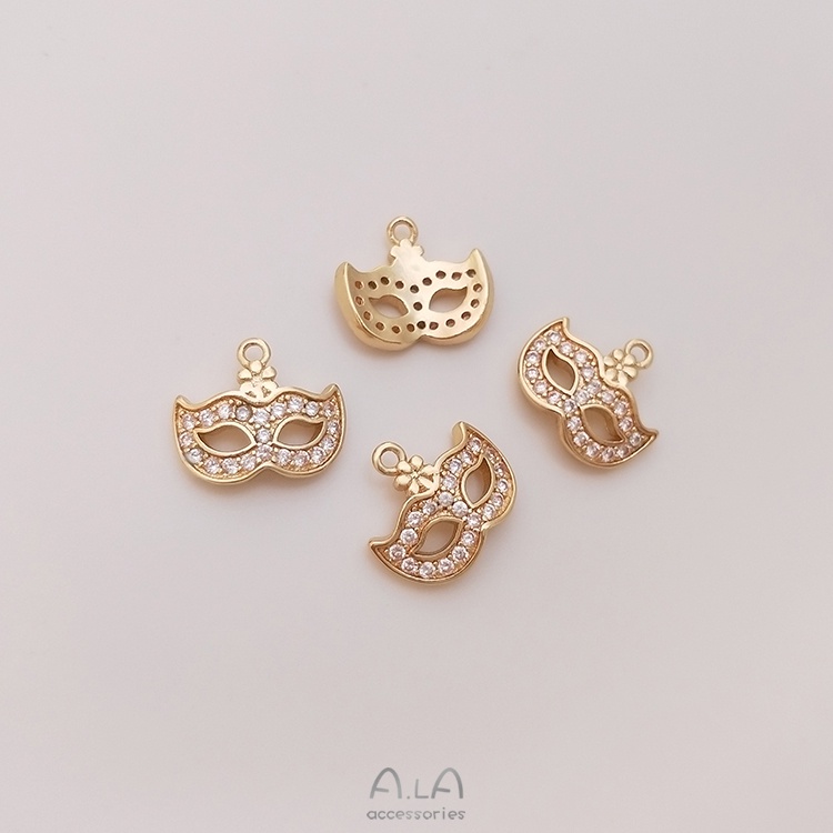 Mặt Nạ Đồng 14K Hình Giày Cao Gót Màu Vàng Kim diy Trang Sức