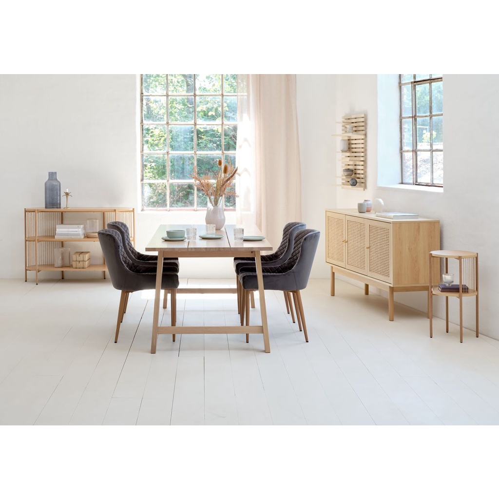 Tủ đầu giường | JYSK Egelev | veneer sồi/kim loại | màu sồi | DK35xC65cm
