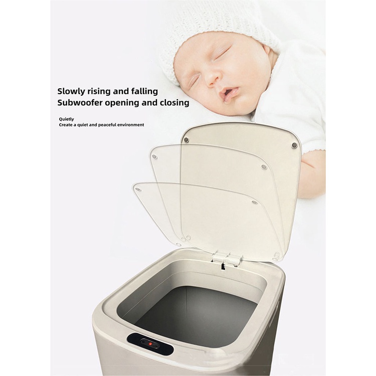 Thùng Rác Cảm Ứng Thông Minh Bằng Thép Không Gỉ Sức Chứa Lớn