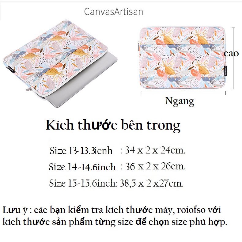 Túi chống sốc, bảo vệ laptop, Macbook.Canvas Artisan.G_53