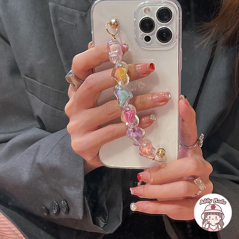 Ốp Điện Thoại TPU Mềm Mỏng Chống Sốc Có Vòng Tay Trái Tim Nhiều Màu Thời Trang Cho IP 13 12 11 Pro Max XR 8 7 Plus