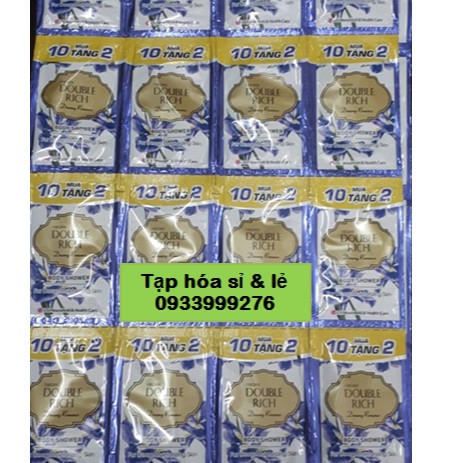 4 dây sữa tắm Double Rich Đỏ, Hồng, Tím, Xanh dương(1 dây 12 gói)