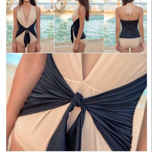 Ảnh thật BIKINI MỘT MẢNH CỘT NƠ CHE BỤNG Đồ bơi che khuyết điểm Monokini giấu bụng | BigBuy360 - bigbuy360.vn