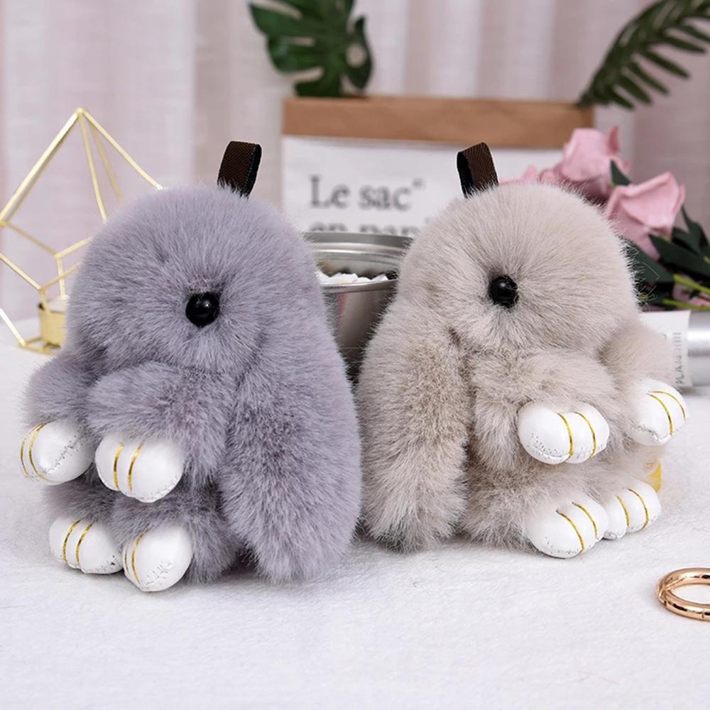Móc Khóa Hình Thỏ Nhồi Bông 14cm Dễ Thương