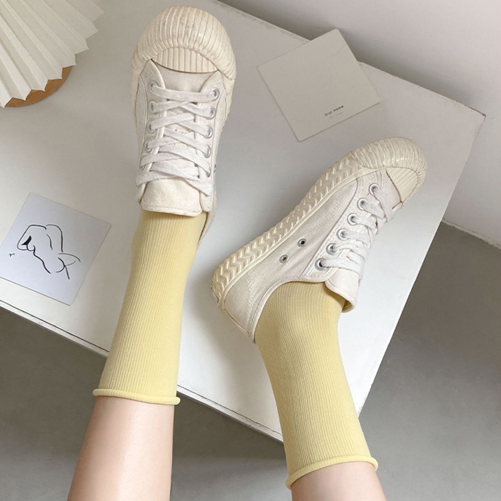 Vớ Nhung Cổ Cao Màu Trơn Phong Cách Nhật Bản Thời Trang Cho Nữ