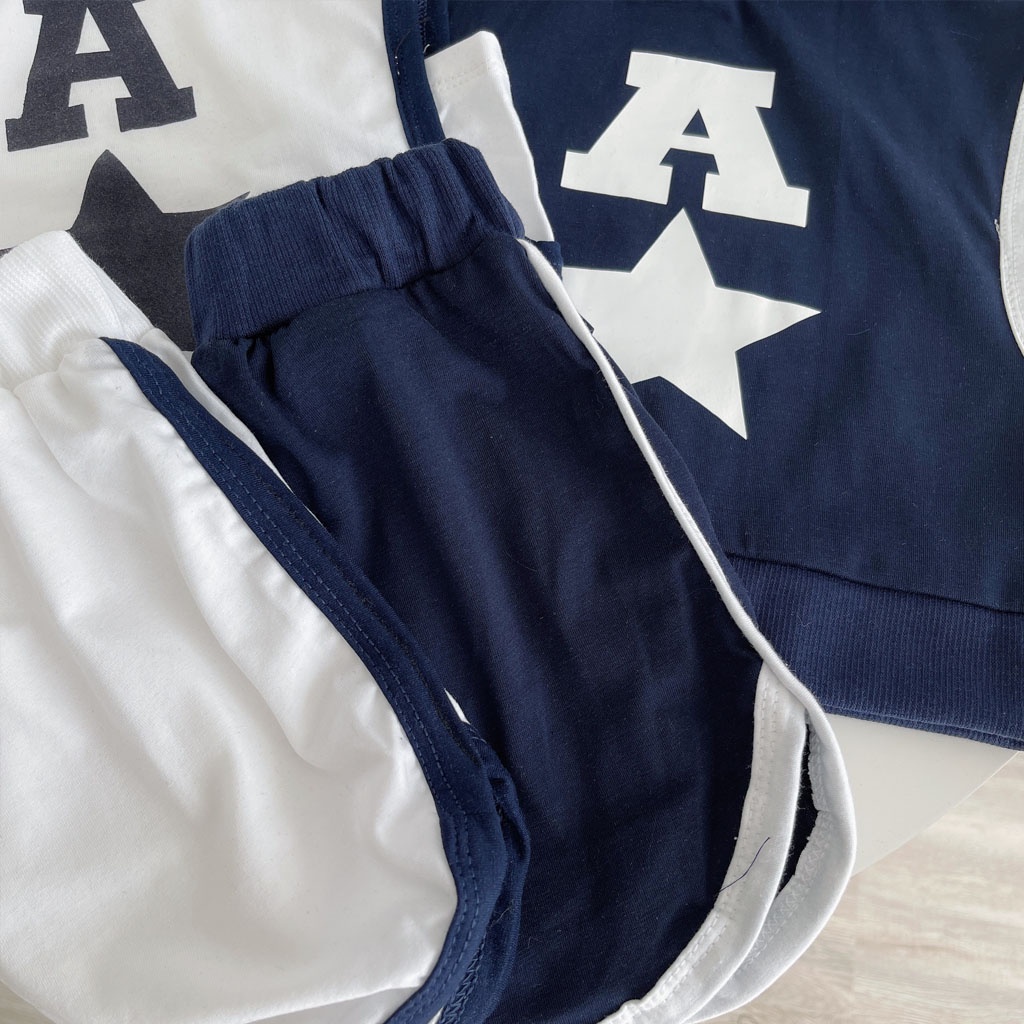 Quần Áo Bé Trai, Đồ Bộ Sát Nách In Ngôi Sao Chất Cotton Cao Cấp Cho Bé Từ 7-28kg - LILA KIDS