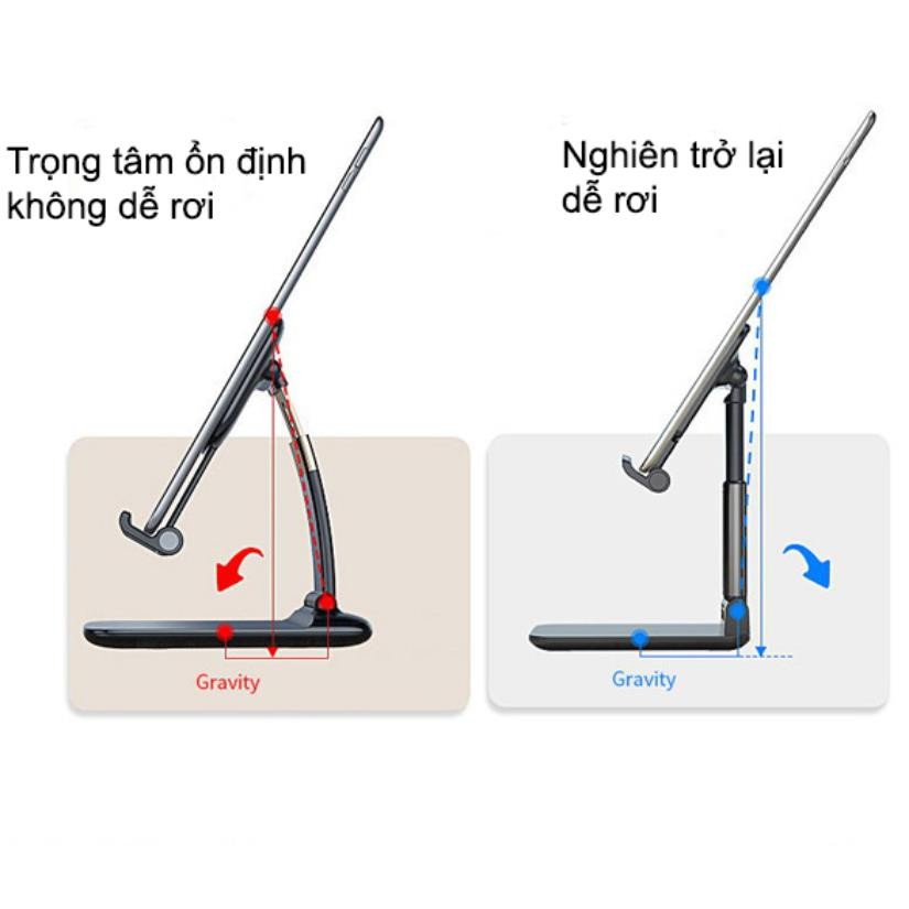 Giá đỡ đỡ điện thoại khung cong gập gọn đa năng để bàn, Giá đỡ máy tính bảng, điện thoại siêu chắc chắn chống rung lắc