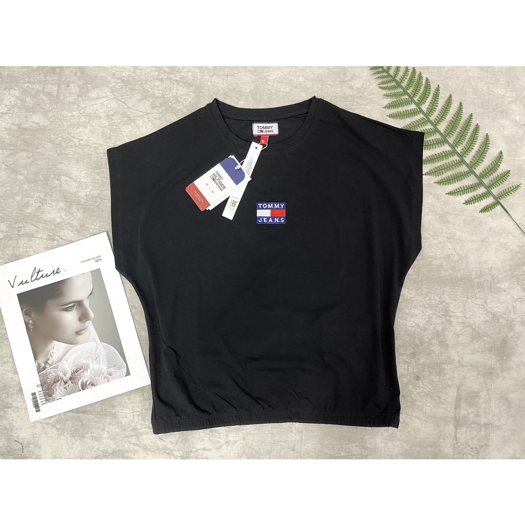 ÁO THUN CÁNH DƠI TOMMY BO THUNG BUNG TRẮNG ĐEN VNXK   - COTTON 100% 4C FORM CHÂU ÂU