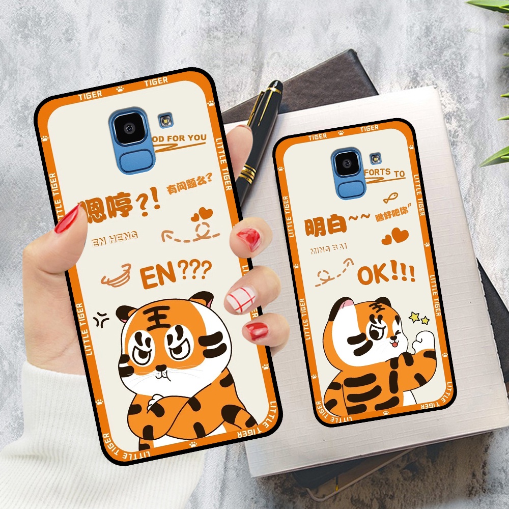 Ốp lưng Samsung J6 2018 / J6 Plus / J6+ in hình cặp đôi doremon, hổ, khủng long dễ thương