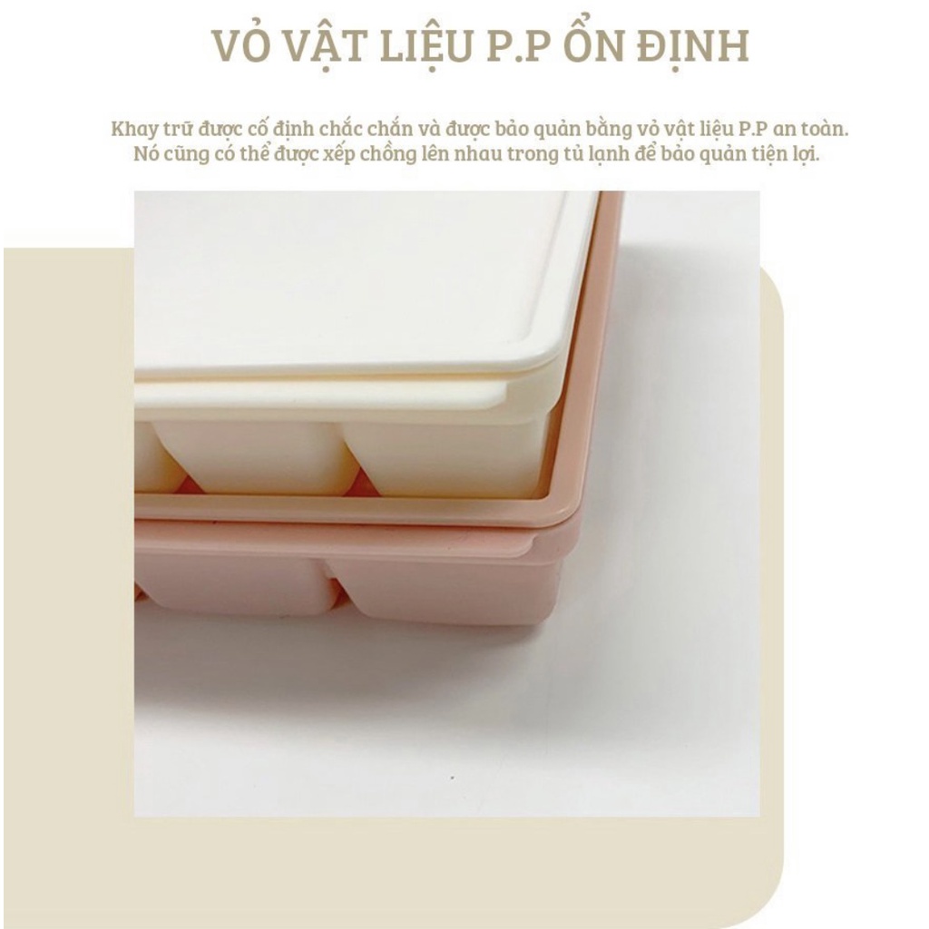 Khay trữ đông TGM silicon / Khay trữ đồ ăn dặm cho bé Silicone Platium, Made in Korea