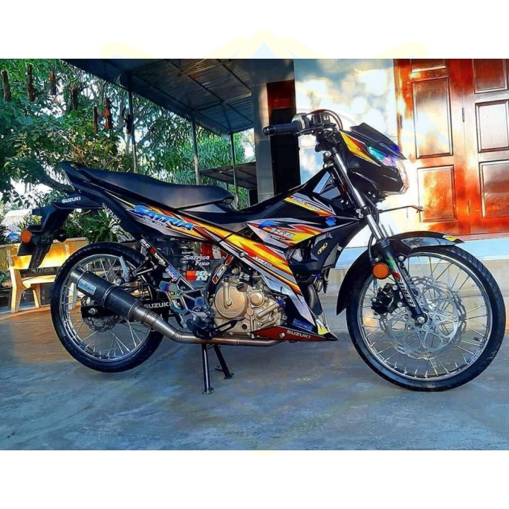 ( Quí khách vui lòng mang ra tiệm cho thợ dán ) Tem satria fi đen