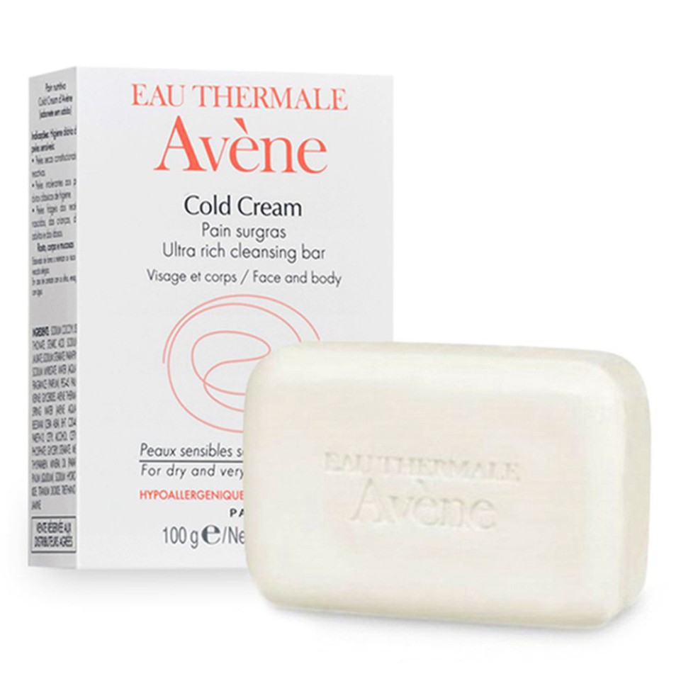 Avene Thanh Kem Rửa Mặt Và Tắm Cho Da Khô Cold Cream Ultra Rich Soapfree Cleansing Bar 100g