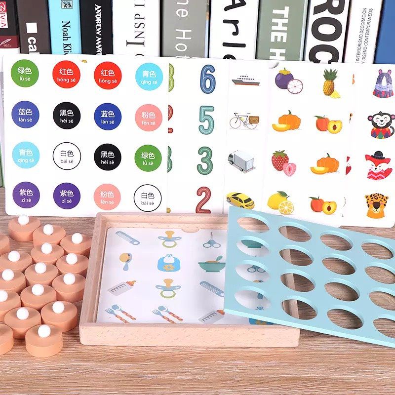 Đồ Chơi Gỗ Lật Hình Tìm Cặp Giống Nhau Gồm 12 Chủ Đề Rèn Luyện Trí Nhớ | Bảo An