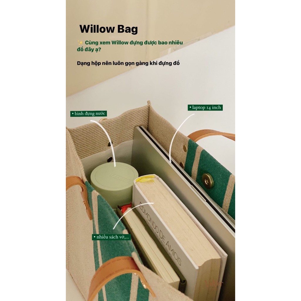 Túi vải bố cao cấp size lớn đựng được laptop 13-14inch - Willow Bag - VuVer Accessories