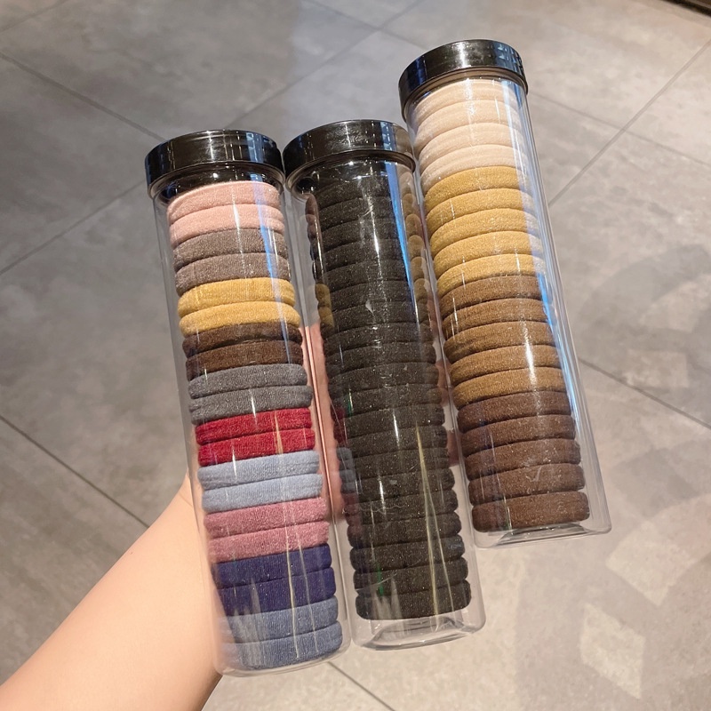 Set 20 dây buộc tóc co giãn có hộp đựng tiện dụng cho nữ