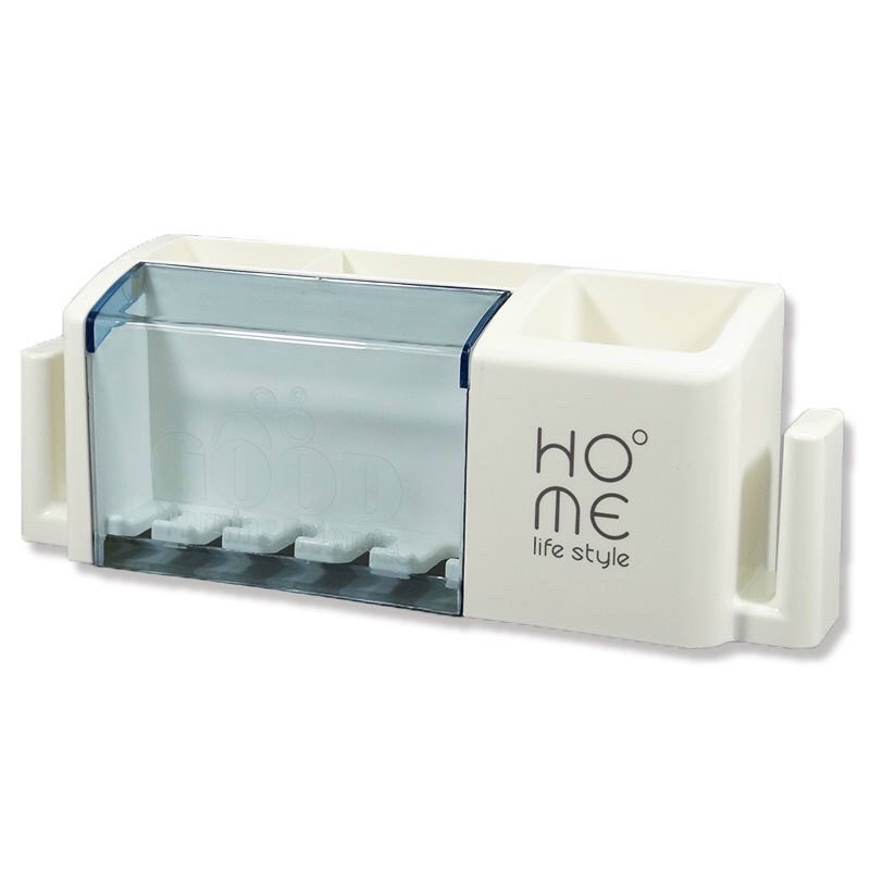 Giá treo bàn chải kem đánh răng và ly cốc tiện lợi mẫu mới HOME gắn tường không cần khoan đục tiết kiệm không gian