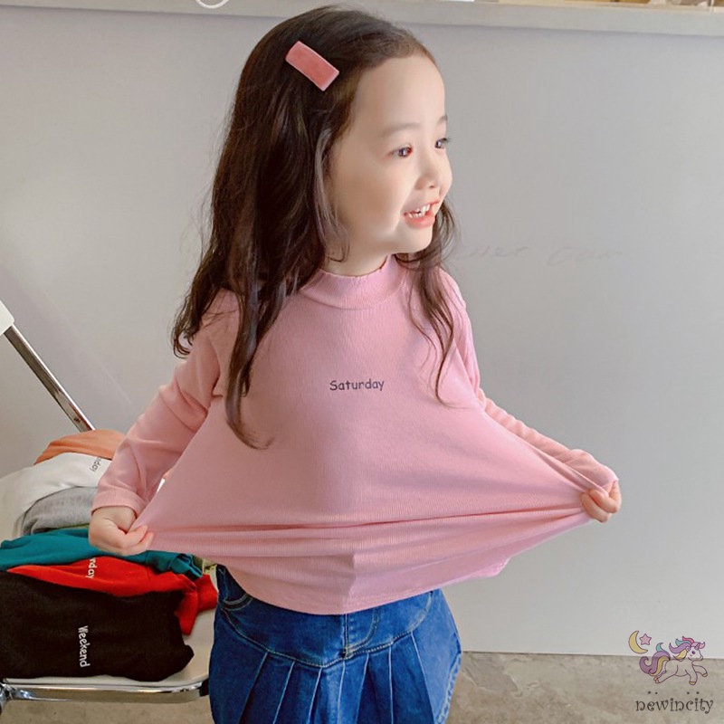 Áo Thun Dài Tay Cổ Tròn Cho Bé Gái