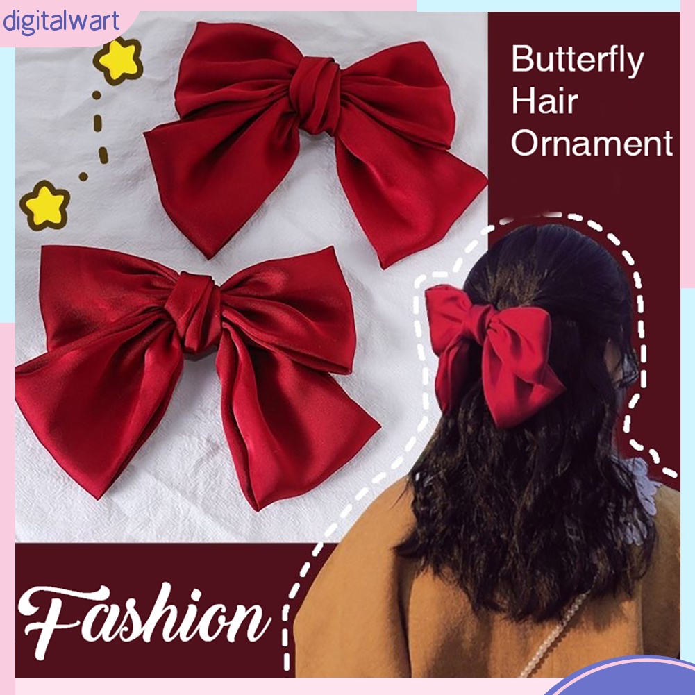 Kẹp tóc hình nơ lớn nhiều màu tùy chọn dễ thương