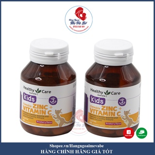 Viên nhai bổ sung kẽm vitamin c cho bé healthy care kids Úc 60 viên