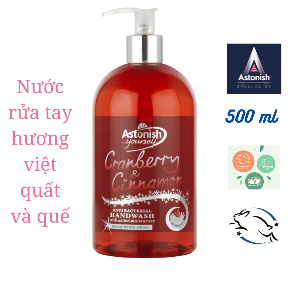 Nước rửa tay thảo dược nam việt quất & quế Astonish C4650