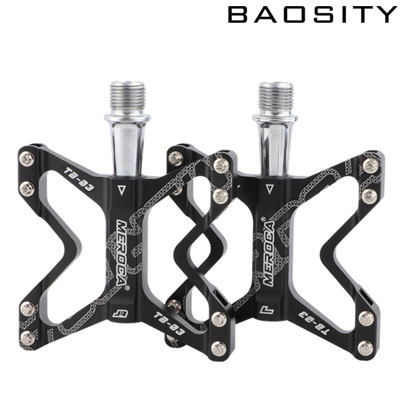 [BAOSITY]Bike Pedal Mountain Road Bicycle Flat Platform MTB Cycle 9/16\" Black