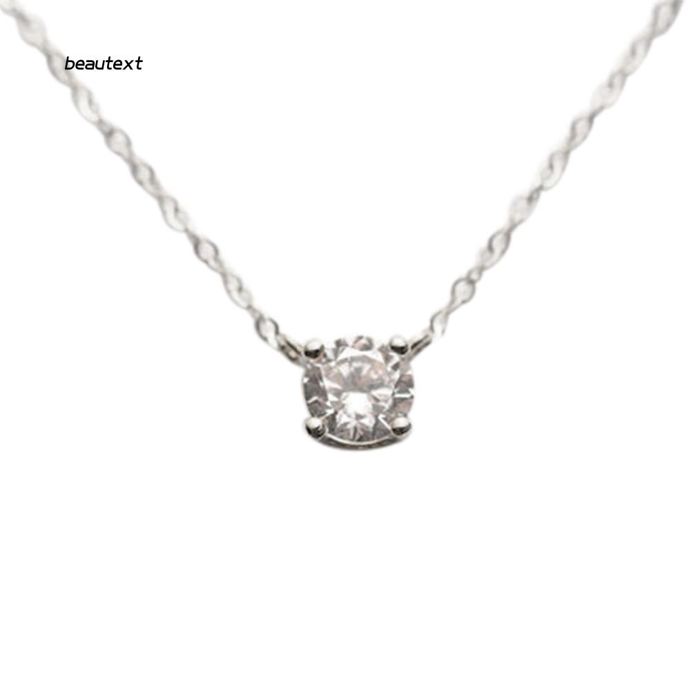 ❀BEAUTY❀ Simple Round Cubic Zircon Thin Chain Women Necklace Party Jewelry Charm Gift