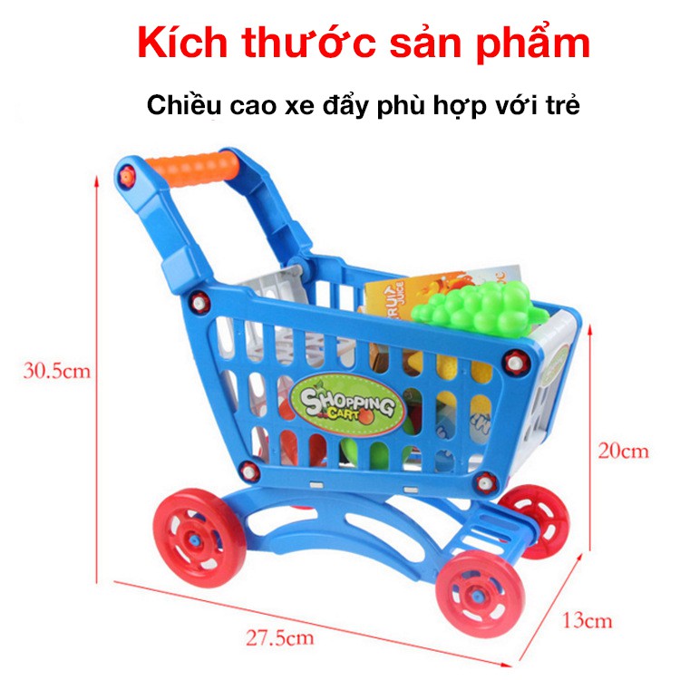 Bộ đồ chơi siêu thị cho bé kèm xe đẩy tiện dụng, giáo dục tính sáng tạo và nhanh nhạy cho bé