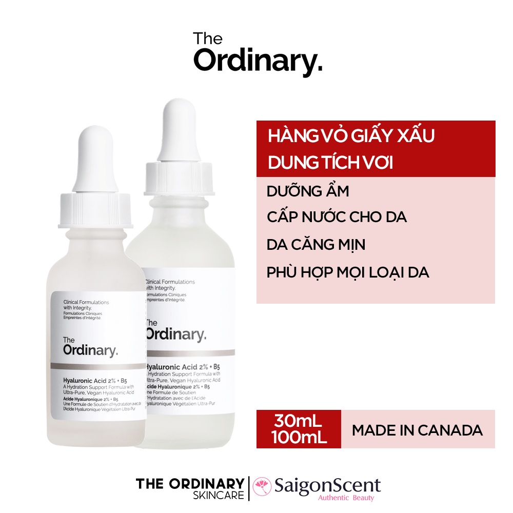 [HỘP XẤU/BỊ VƠI] Tinh chất The Ordinary Hyaluronic Acid 2% + B5 ( 30mL / 60mL )