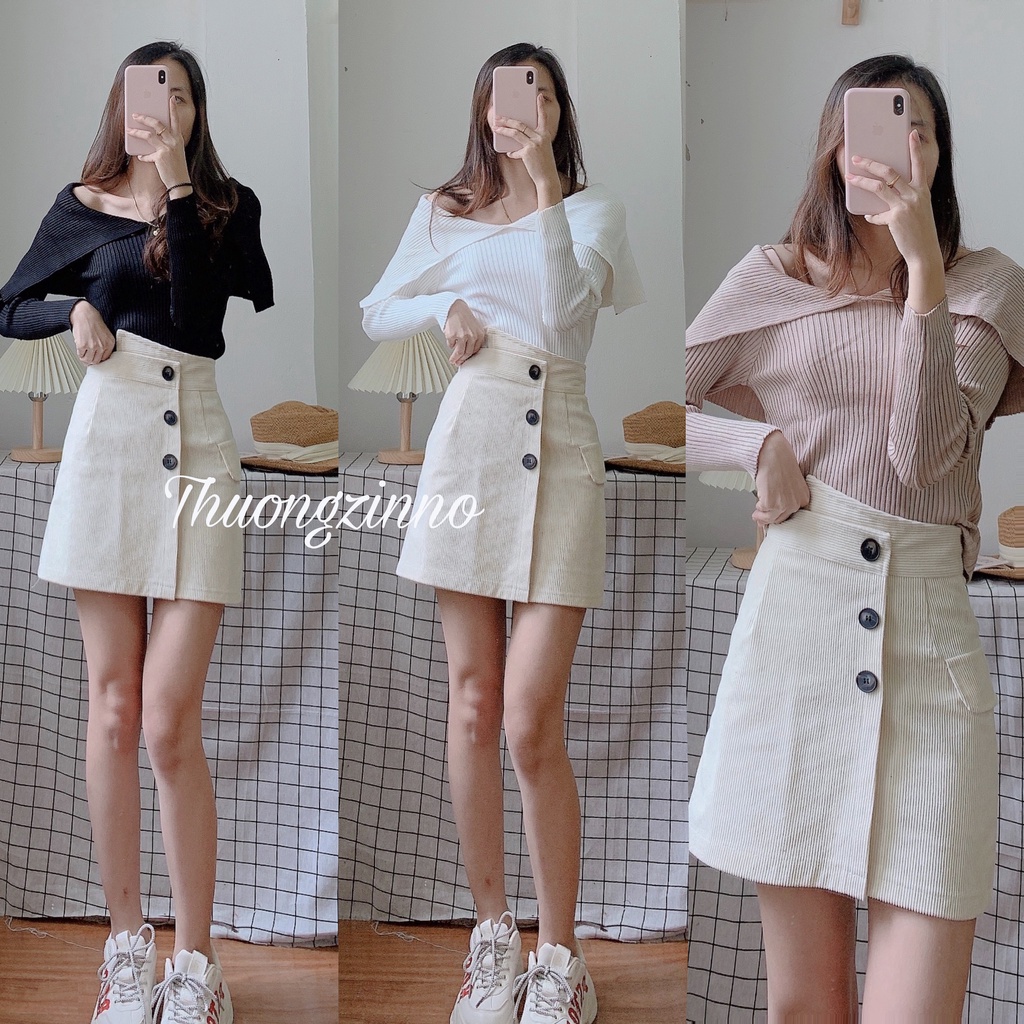 [Ảnh thật/Video] Áo len tăm kiểu mơi thiết kế cổ bẻ ulzzang Áo len tăm trễ vai Quảng Châu | BigBuy360 - bigbuy360.vn
