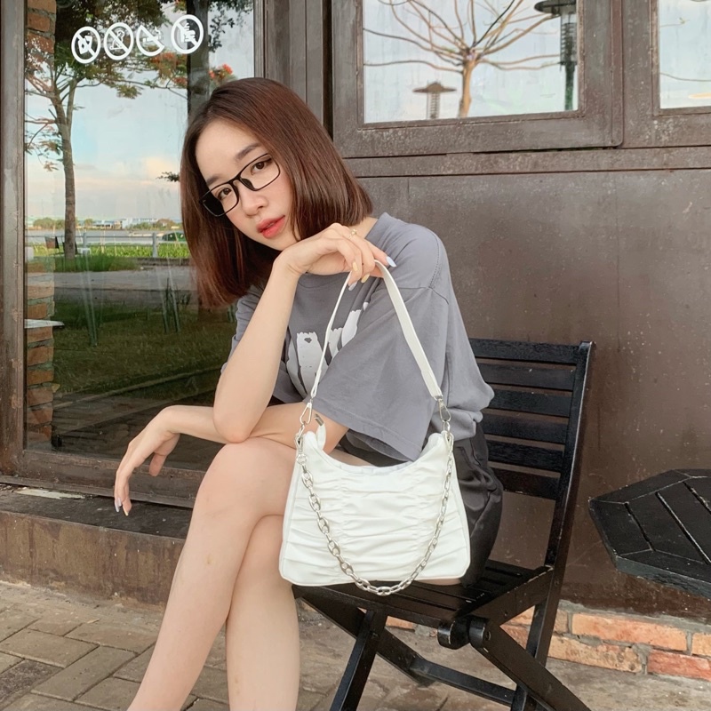 Túi xách xếp li đám mây 3 dây tặng kèm xích Cloudy Trendy