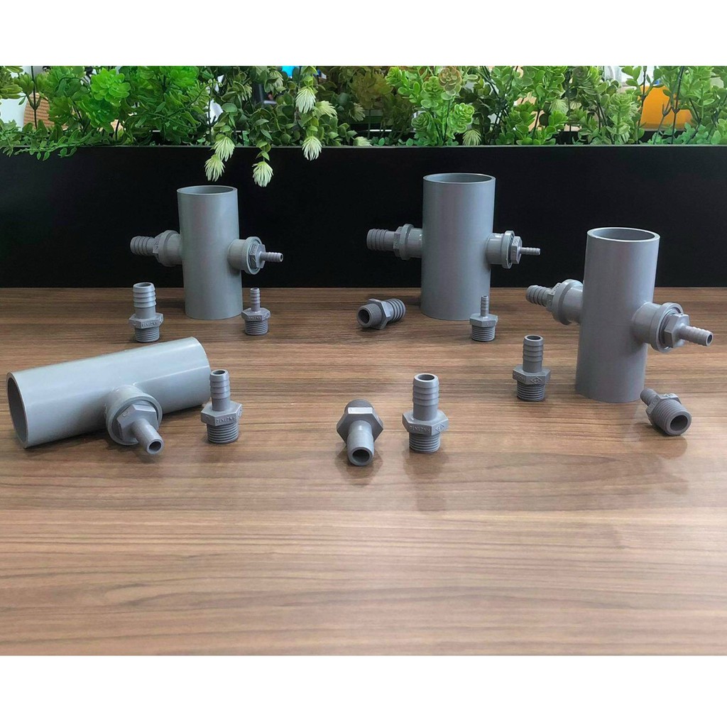 5 chiếc búp nhựa 6mm, 8mm, 10mm ren ngoài 21. Nối chuyển ren ngoài 21 sang ống tưới 6 8 10 ly