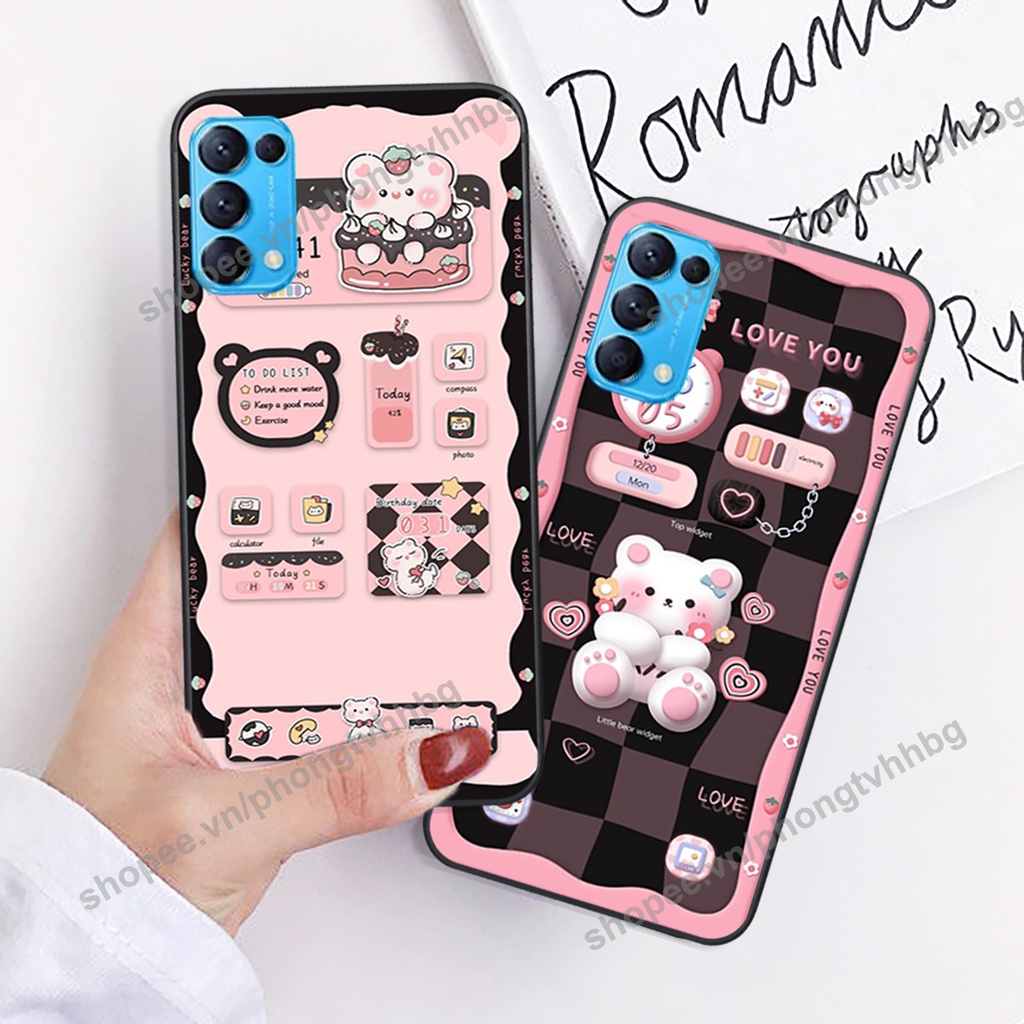 Ốp lưng Oppo Reno5 4G / Reno5 5G / Reno 5 gấu,thỏ trắng , đồng hồ dễ thương cute cực đẹp