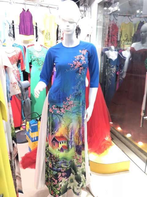 🌻SALE 2 MẪU ÁO DÀI LUA 3D MAY SẴN CHI 151K 1 áo may sẵn