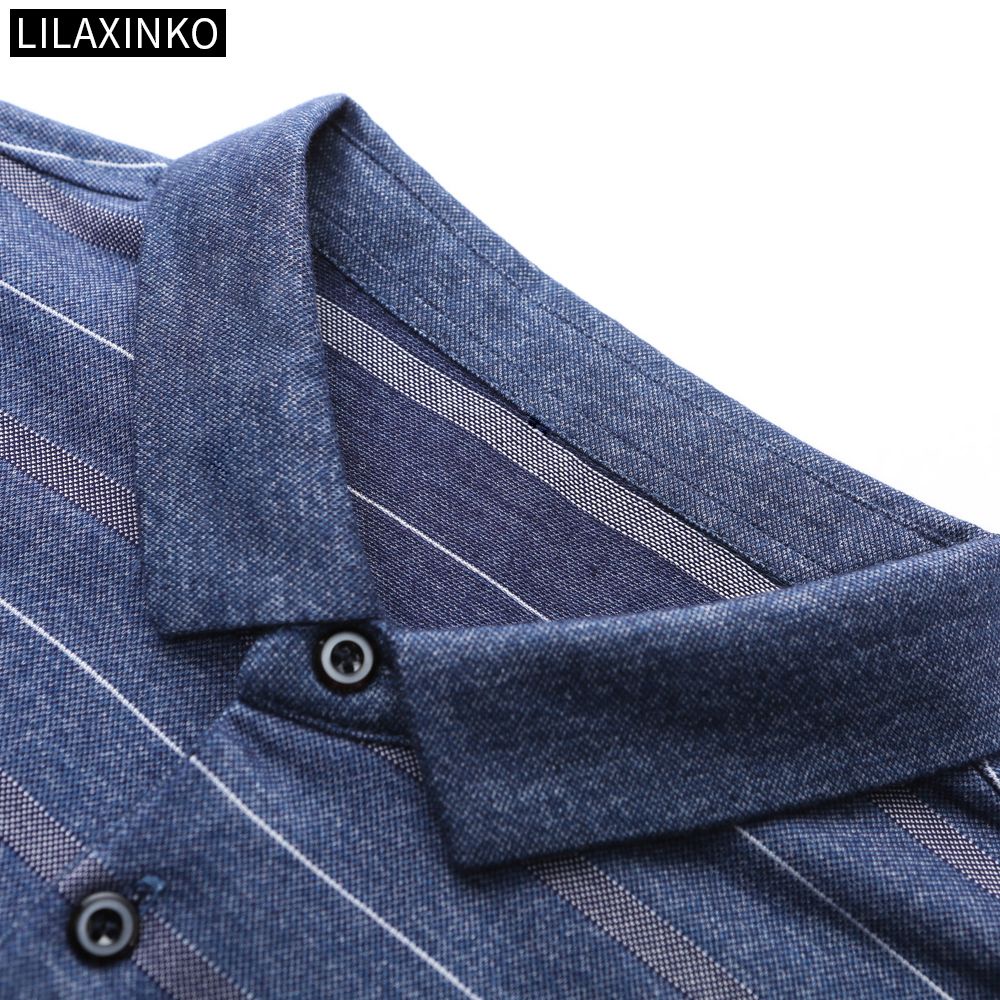 Áo Thun Polo Kẻ Sọc Tay Dài Có Túi 4 Màu Thời Trang Thu Đông Cho Nam