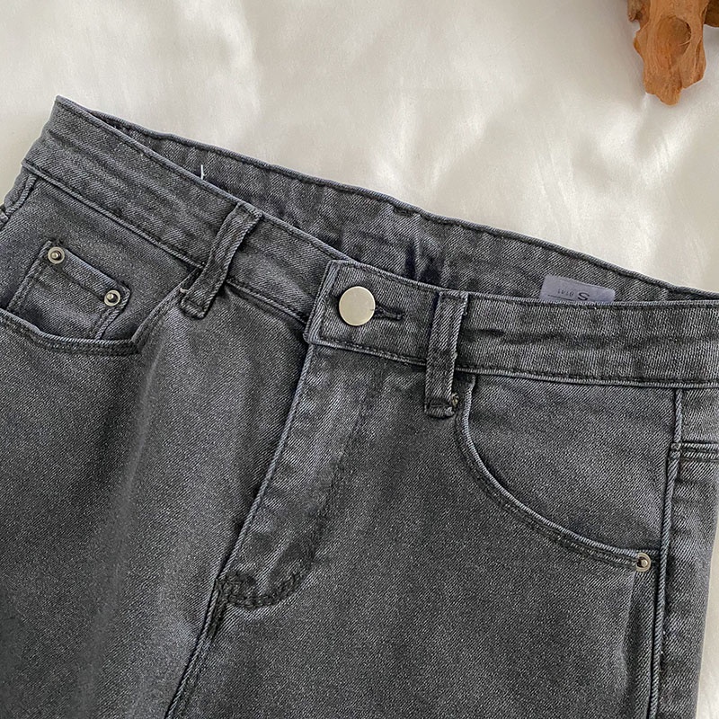Quần jean bó cắt gấu basic 8141