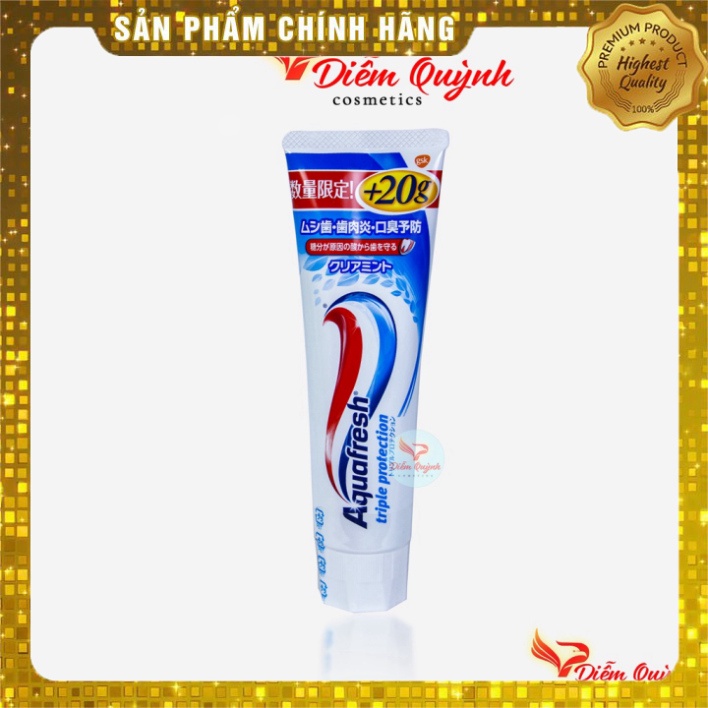 Kem đánh răng Aquafresh Triple Protection 140g hàng nội địa Nhât Bản cộng thêm 20G