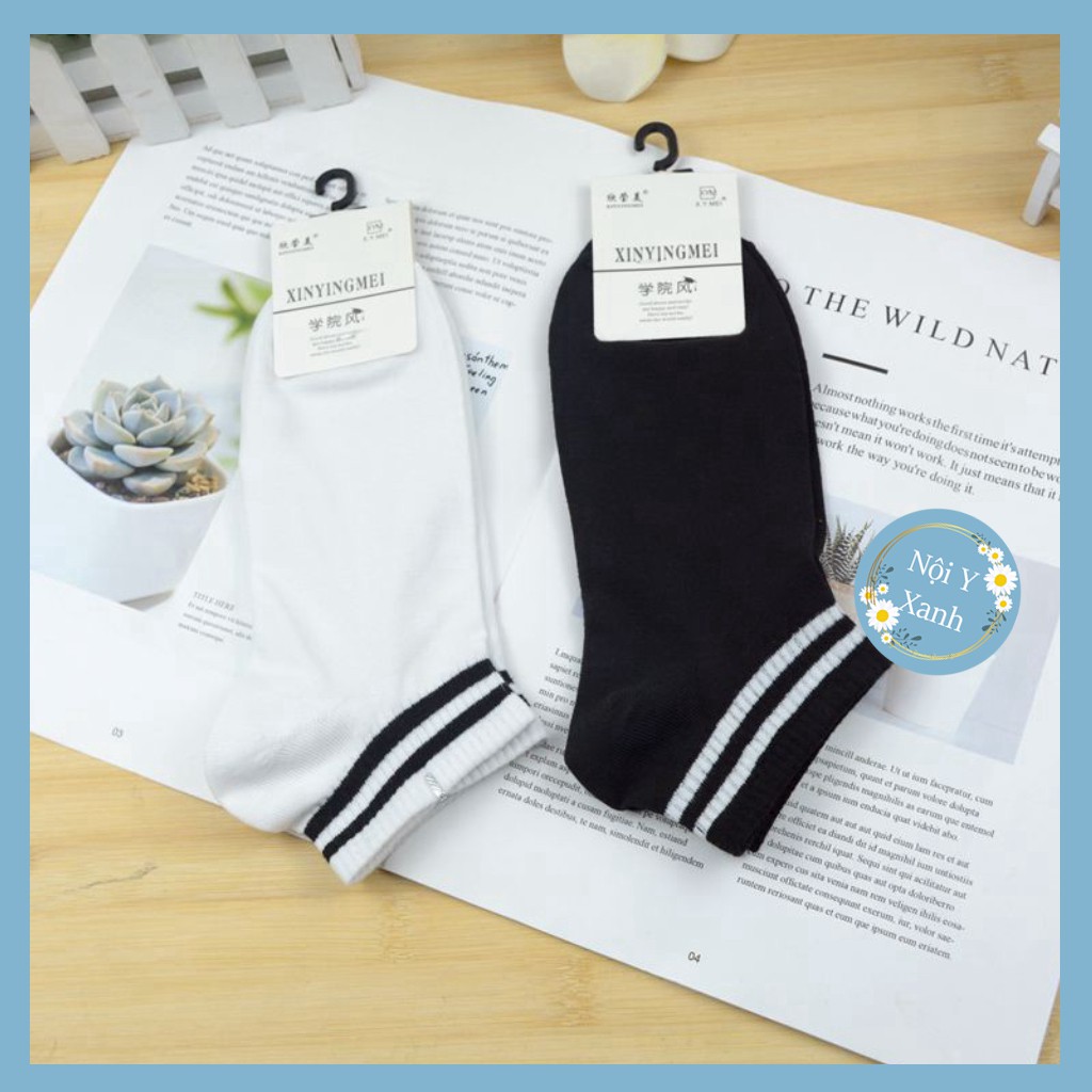 Tất Cổ Ngắn Kẻ Sọc Hàn Quốc BT08 giá rẻ tốt - vớ nữ cổ ngắn hoạ tiết kẻ dễ thương chất cotton cao cấp