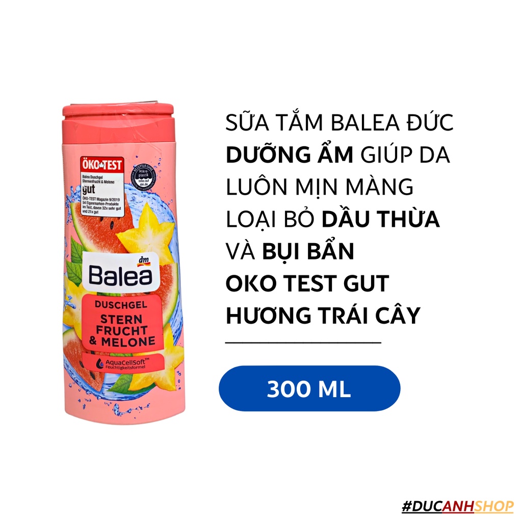 Sữa tắm Balea Duschgel Stern Frucht & Melone hương trái cây 300ml